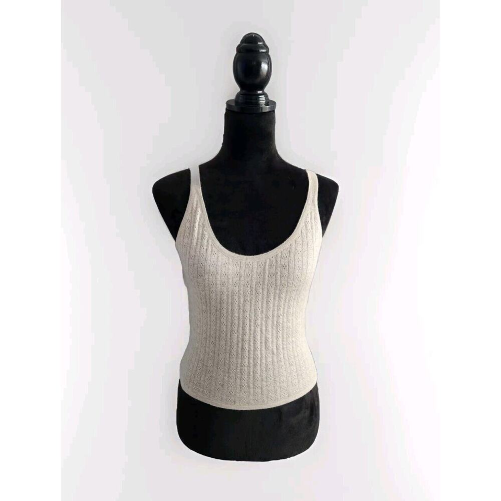 Lamberto Losani Women's Cashmere Beige Tank & Cardigan Set Size M Pre-owned - Picture 4 of 11